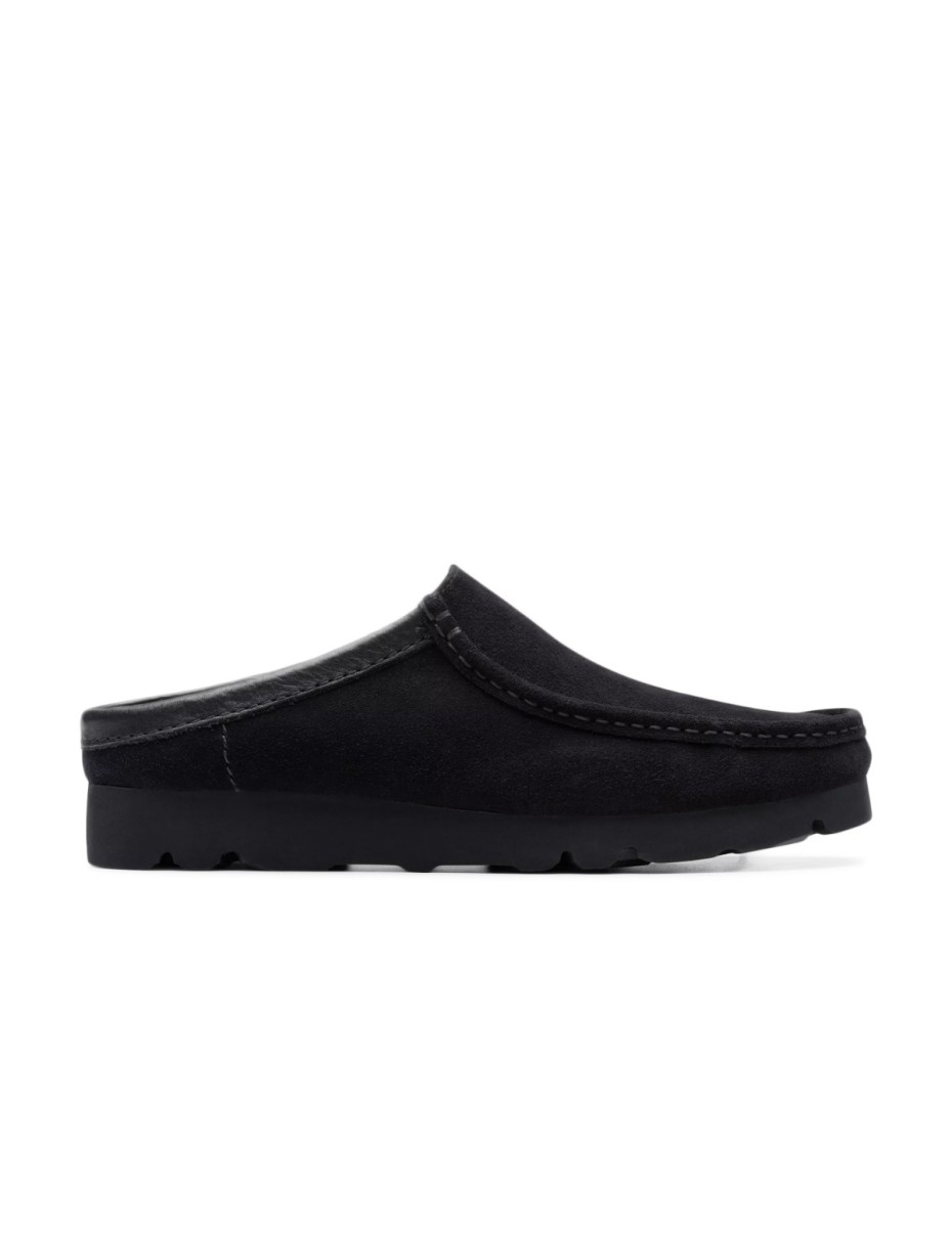 CLARKS Wallabee Slip Black Suede