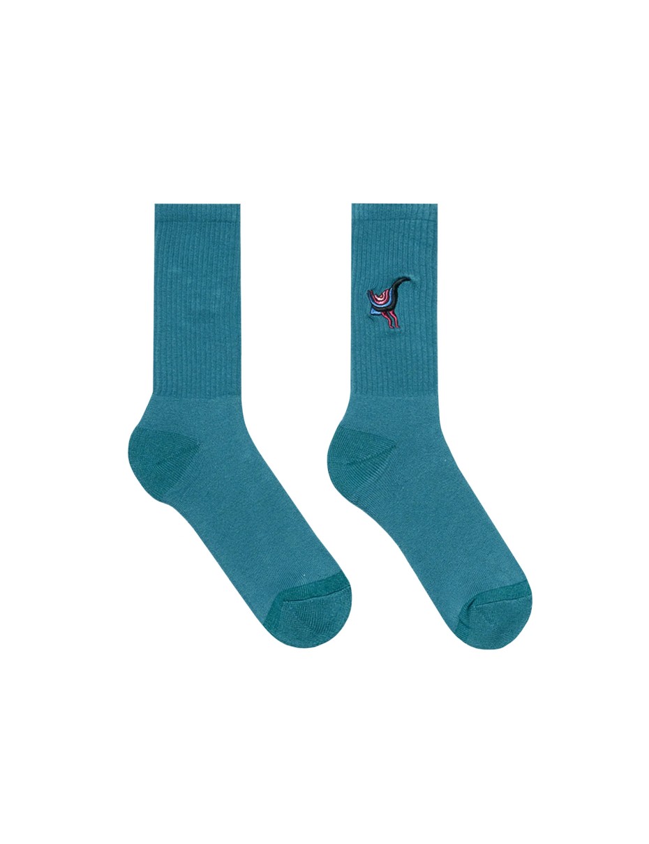 PARRA Angry duck crew socks Pine green (52466)