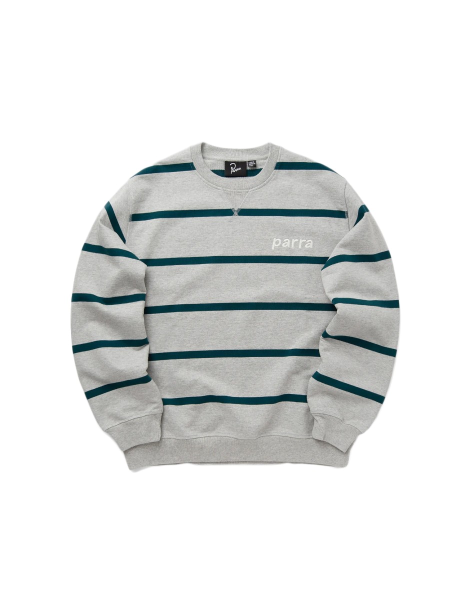 PARRA Pristine striper crew neck sweatshirt Heather grey
