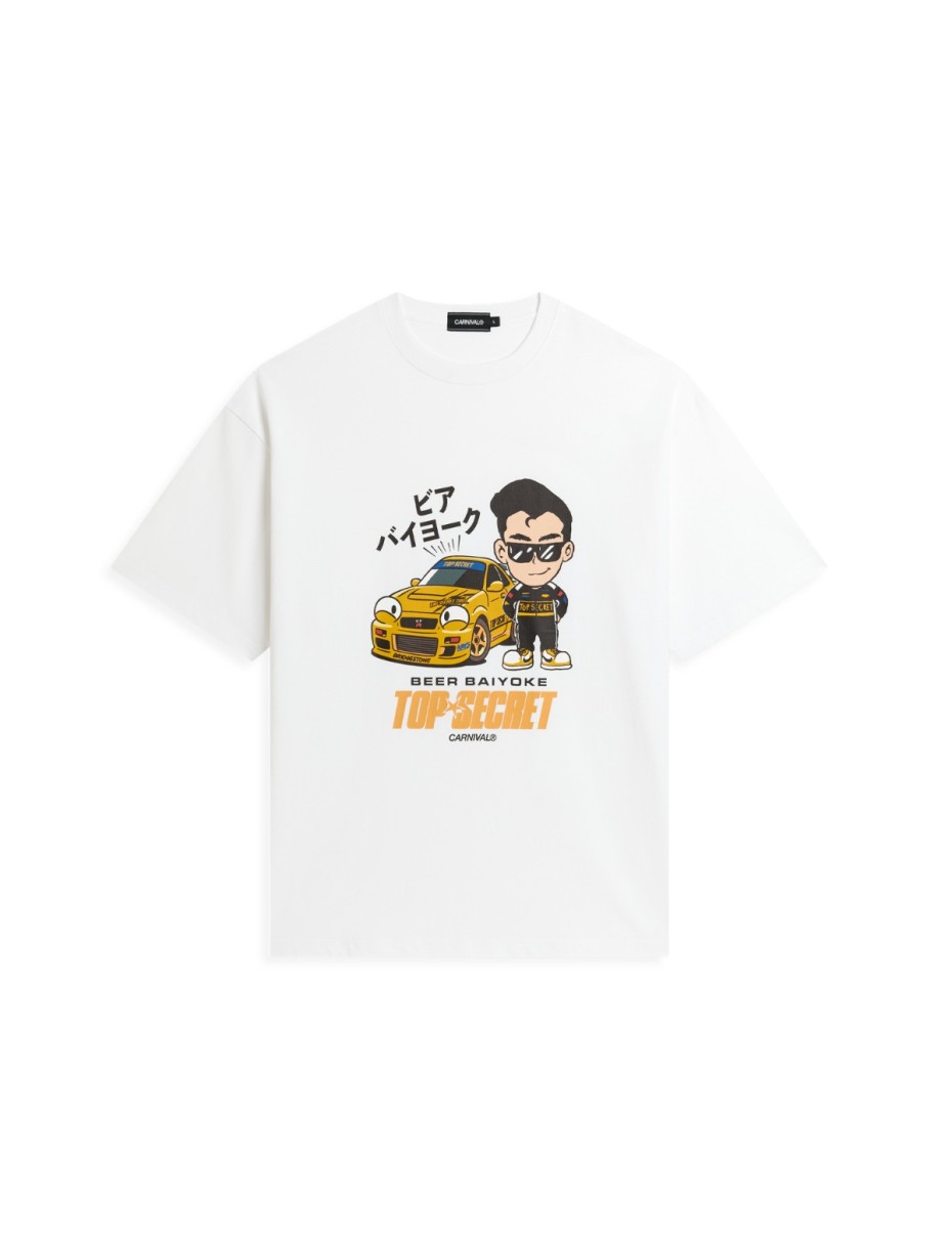 CARNIVAL X TOP SECRET BEER BAIYOKE EDITION OVS T-SHIRT WHITE