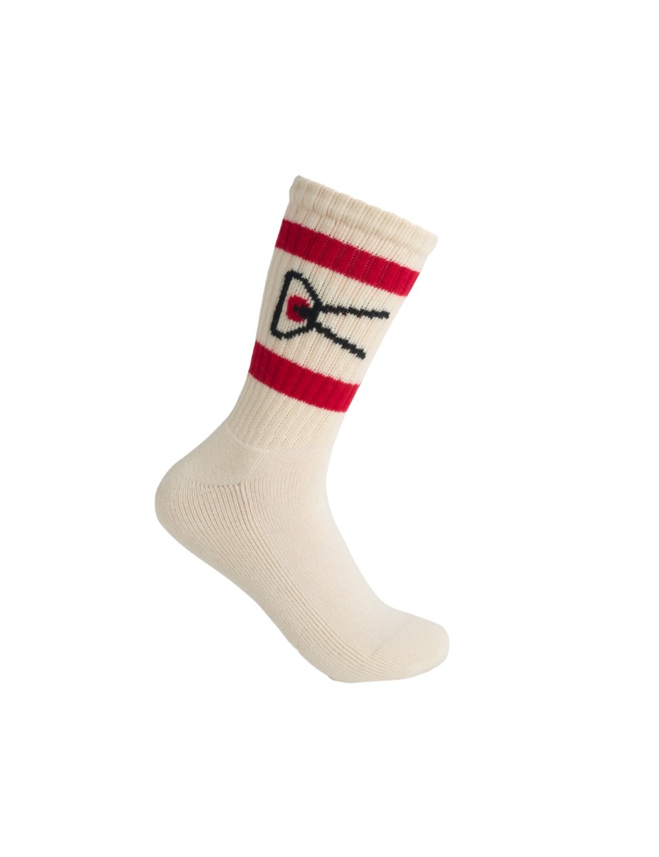 DISTRICT VISION USA COTTON SOCKS 2PACKS CREAM/RED (DVA020-A)