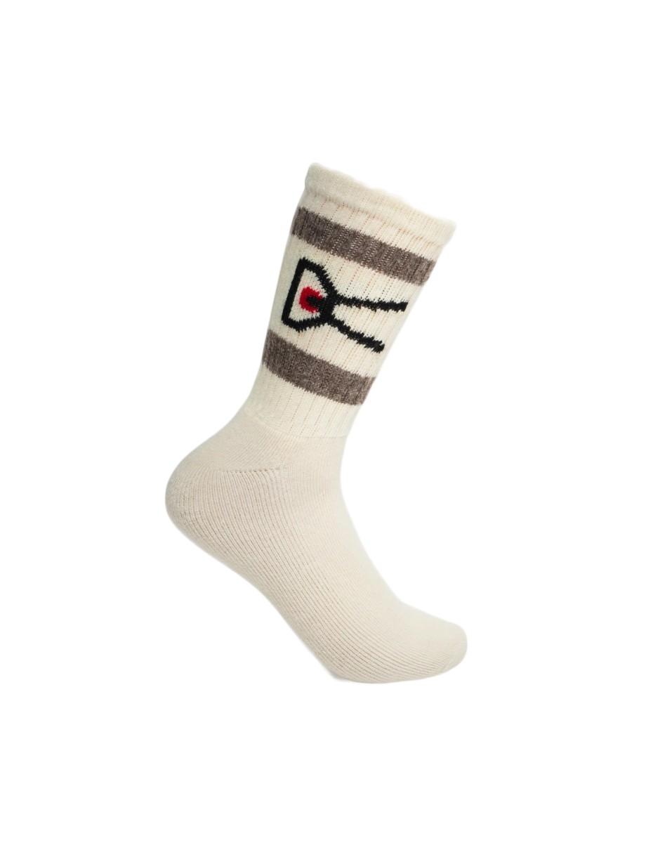 District Vision Cotton Socks Stripe Cream-Brown 2 Packs (DVA020-A)