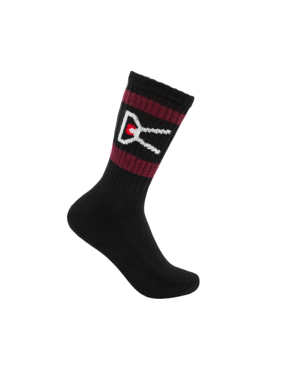 District Vision Cotton Socks Stripe Black-Burgundy 2 Packs (DVA020-A)