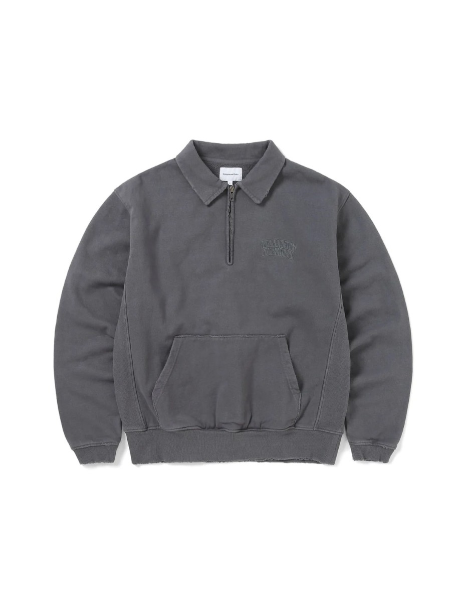 TNT Half Zip Polo Sweatshirt Dark Grey (TN233TSWHA01)