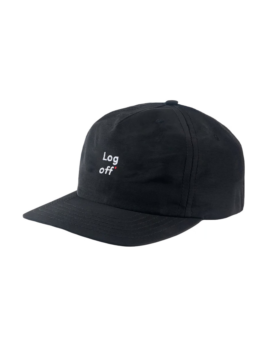District Vision 5 Panel Nylon Hat Log Off Black (DVA001-C)