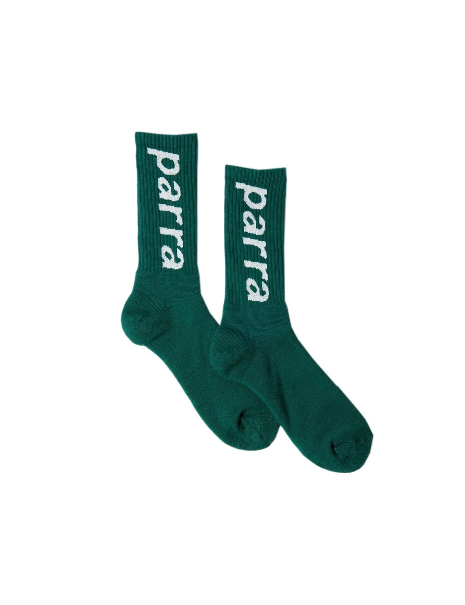 PARRA Lower case crew socks Pine green (53150)