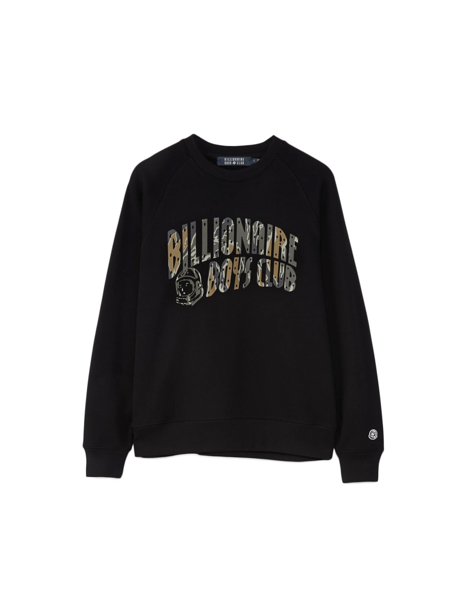 BBC OVERLAY CAMO FILL ARCH LOGO CREWNECK BLACK