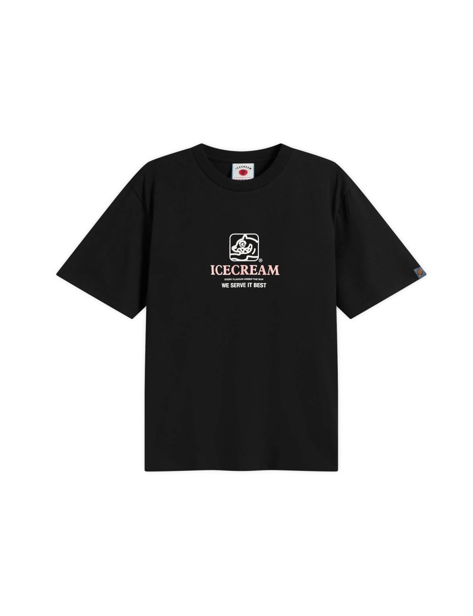 ICE CREAM SERVE IT BEST T-SHIRT BLACK