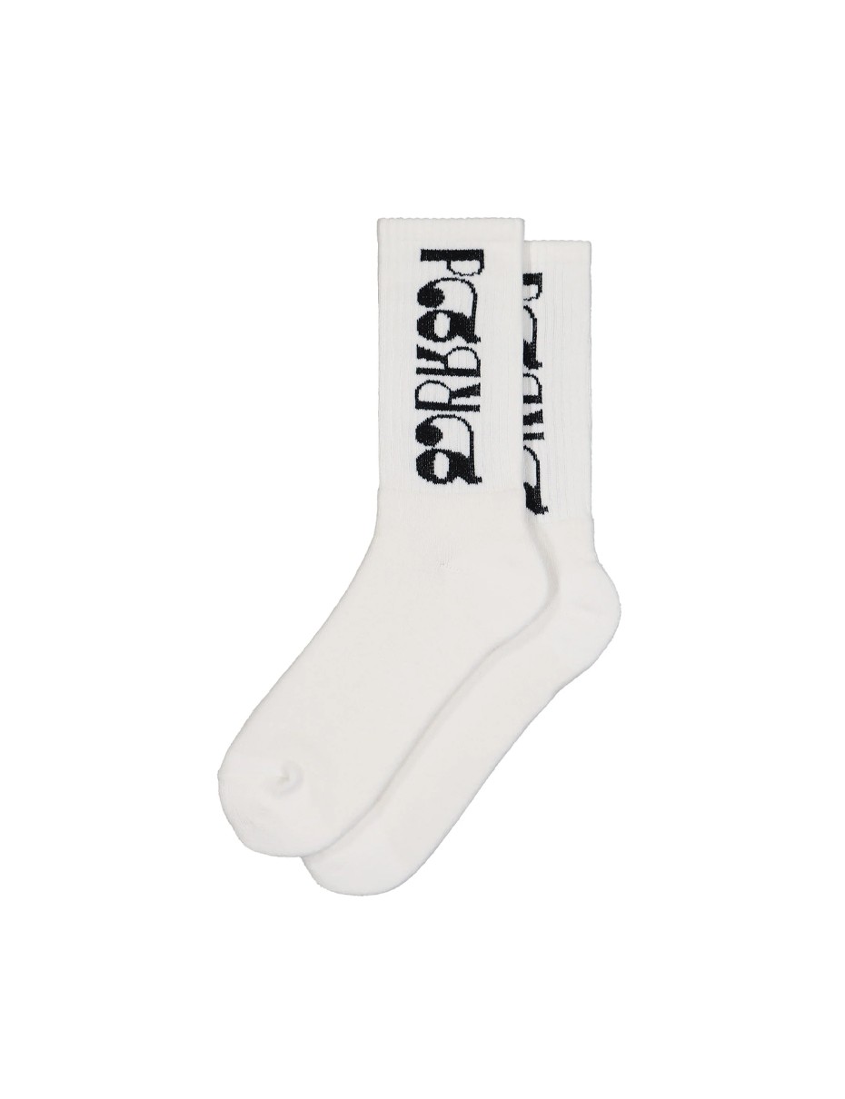 PARRA Tokyo logo crew socks White (54265)