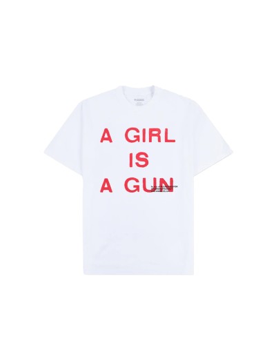 PLEASURES GIRL IS A GUN T-SHIRT WHITE